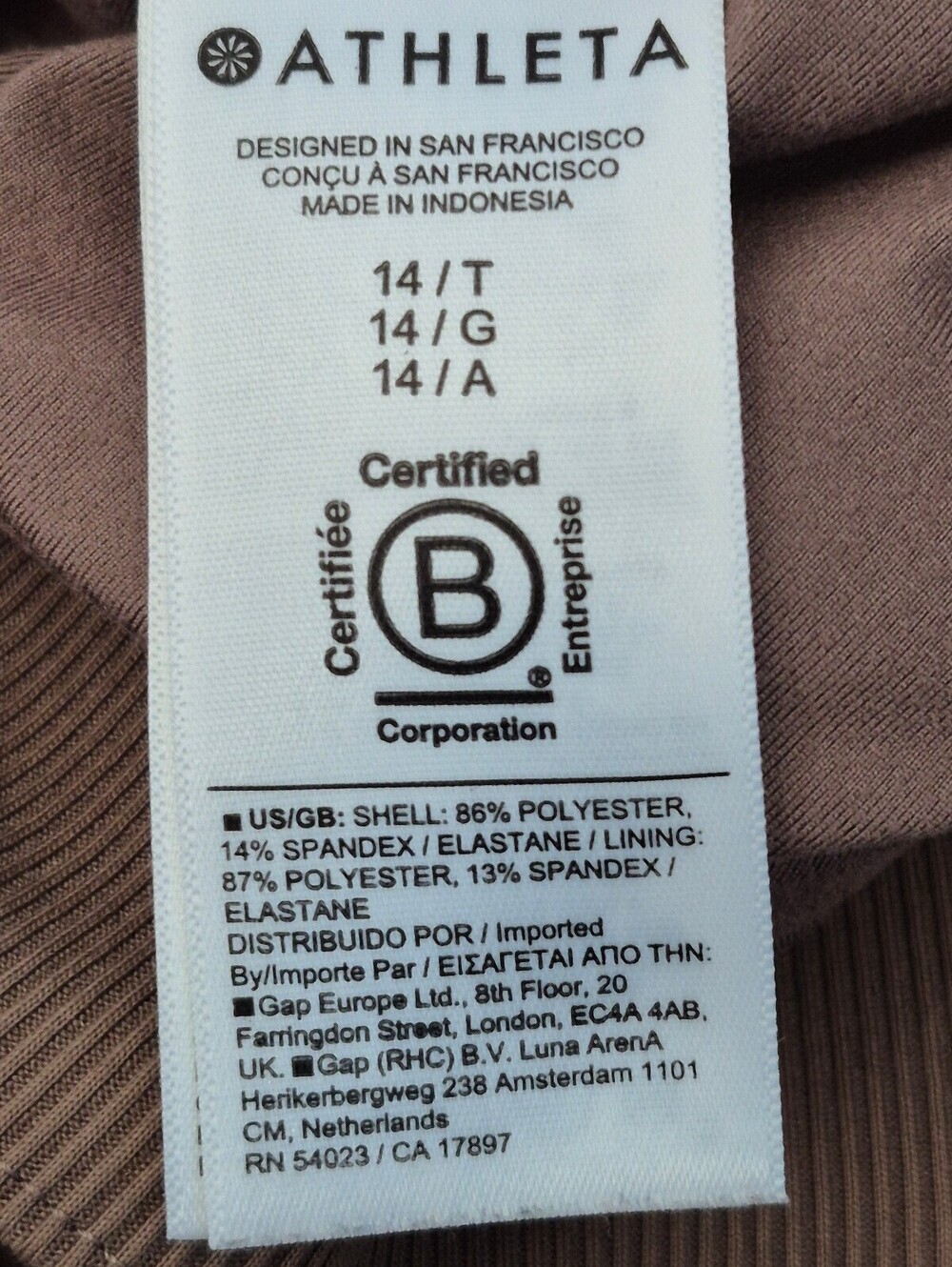 Athleta Women's Pants In Size 14 Tall Featuring A Soft Mocha Brown Color With Ri - Picture 5 of 6